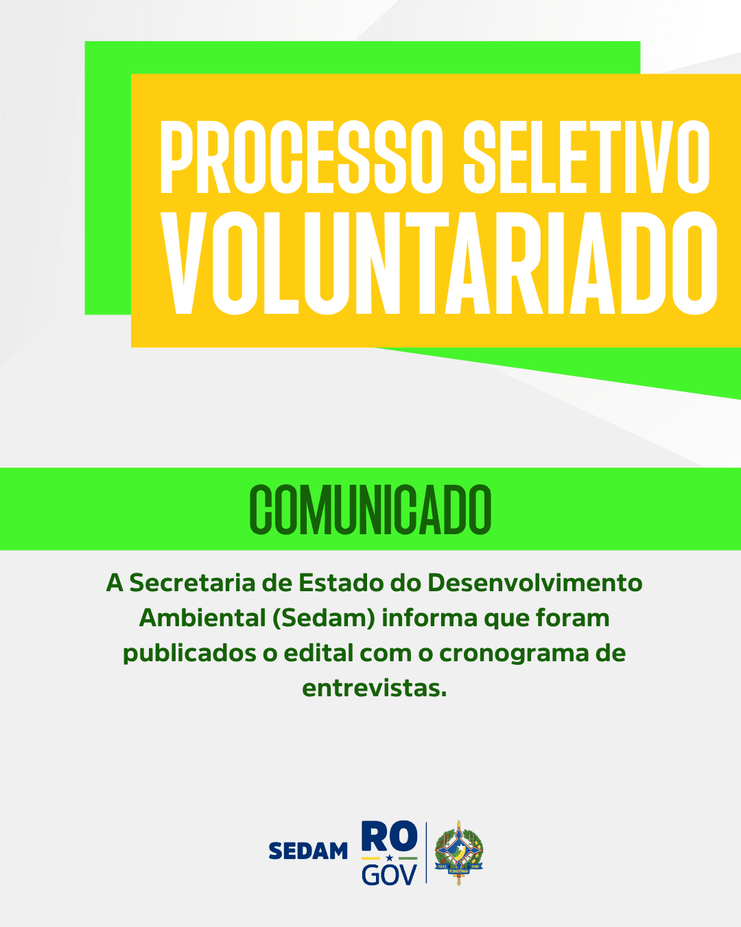 Imagem de Processo seletivo voluntariado - Cronograma de entrevistas