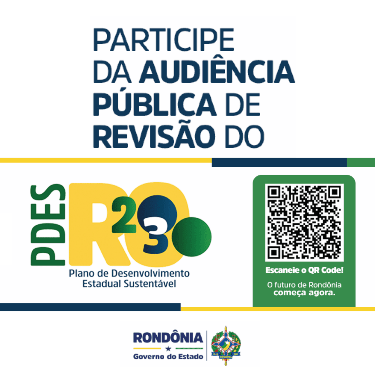 Imagem de Audiências públicas - Atualizar as diretrizes do Plano de Desenvolvimento Estadual Sustentável de Rondônia (PDES 2030)